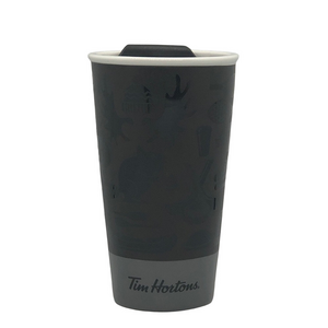 Tim Hortons Black & Silver Canadian Icons Travel Mug